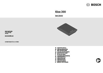 Bosch Kiox 300 User Manual
