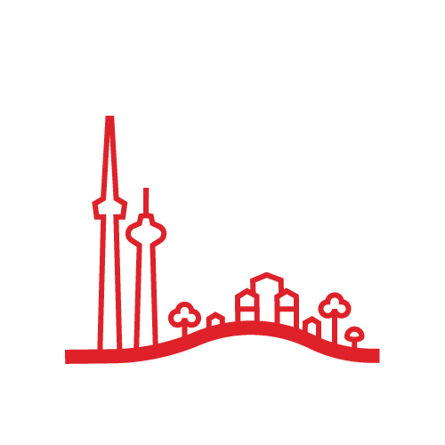 slightly hilly-urban terrain