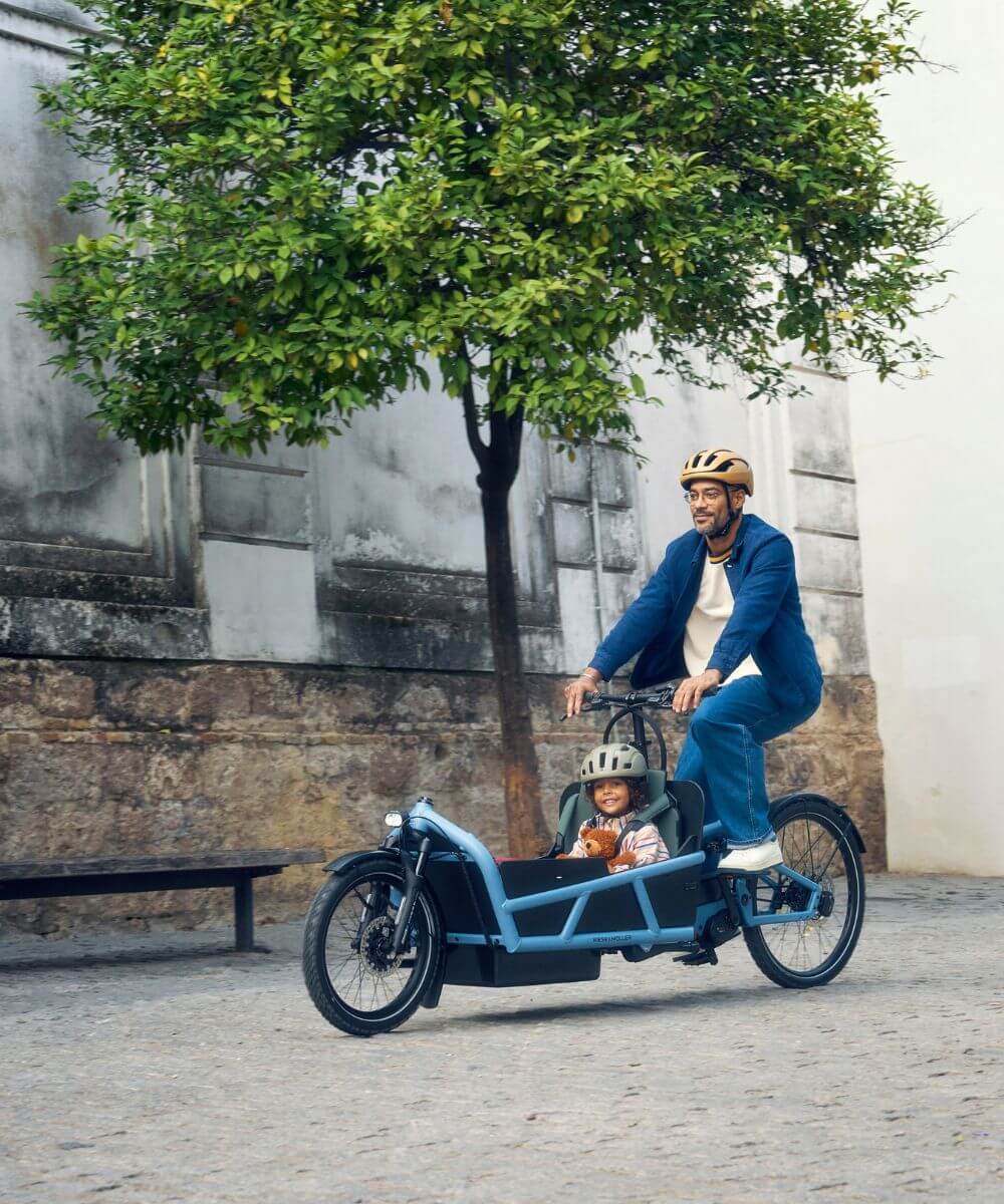 2026 Riese Muller Load5 75 electric cargo bike with full suspension in arctic colour available at Scooteretti Canada