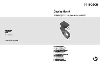 Bosch Display Mount User Manual