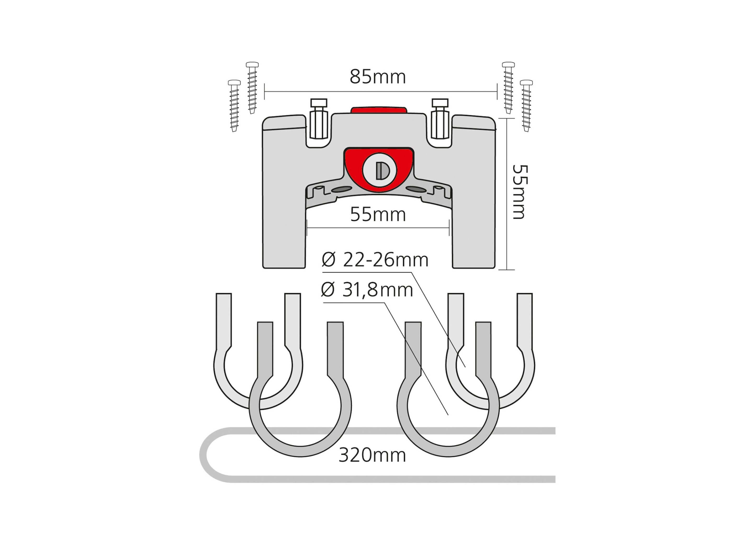 KLICKfix Bicycle Handlebar Adapter Universal with Lock