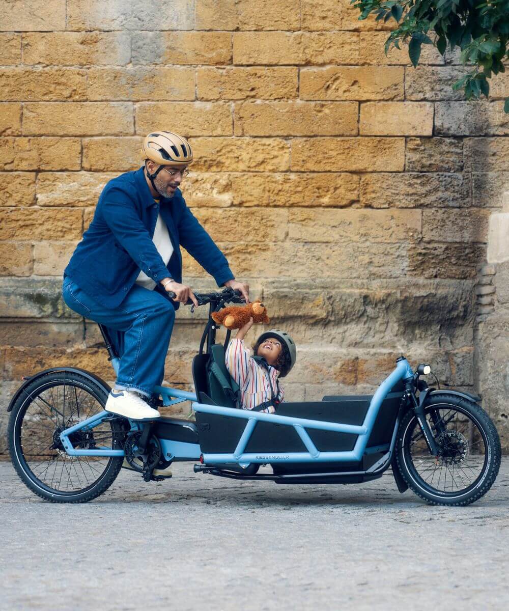 Riese Muller Load5 75 full suspension cargo ebike side profile available across Canada from Scooteretti