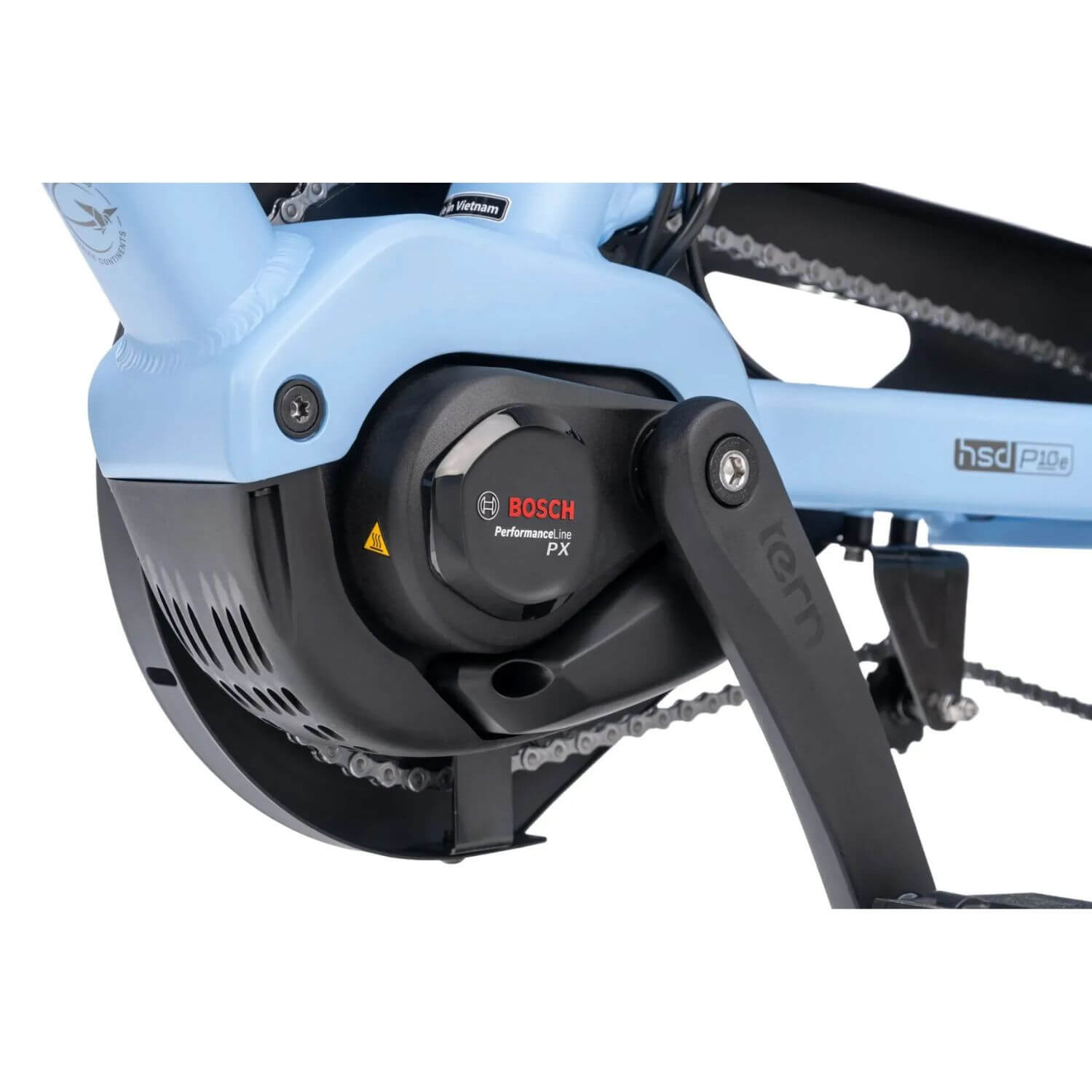 Bosch Performance Line PX mid drive motor on the Tern HSD P10e electric cargo bike